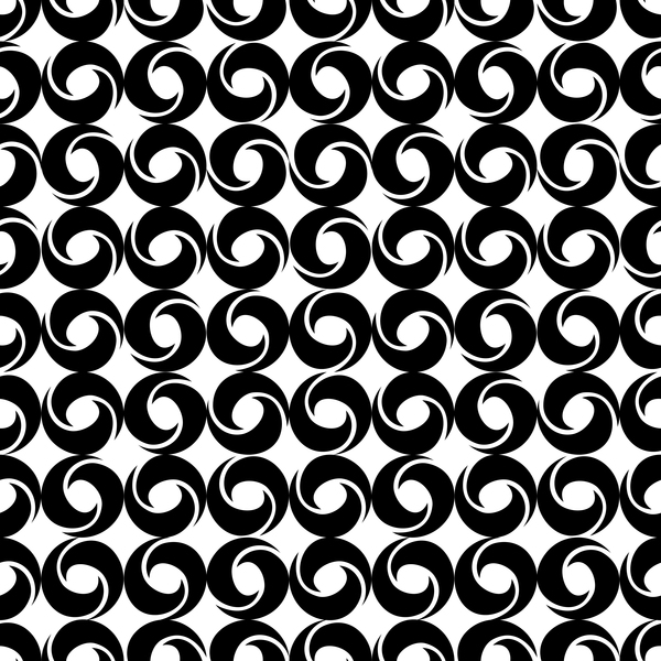 白と黒の幾何学ベクトルシームレスパターン04  