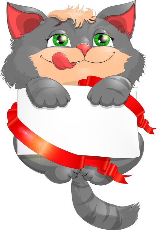 lovely cartoon kittens vector design 01  