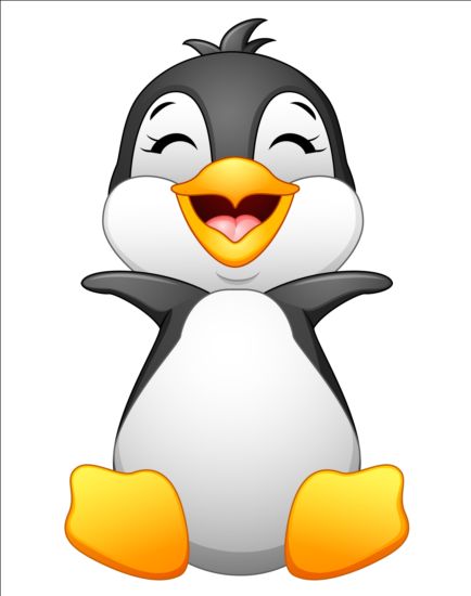 lovely penguin cartoon set vectors 03  