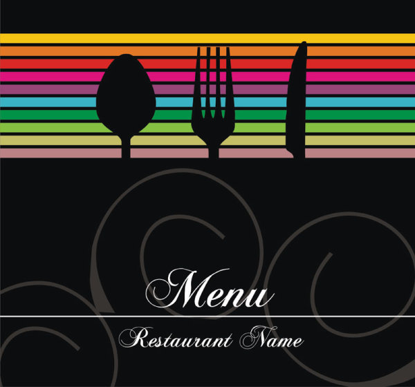 Restaurant menu cover background vector 03  
