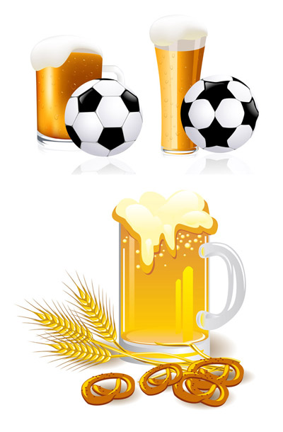 Beer and football vector set  