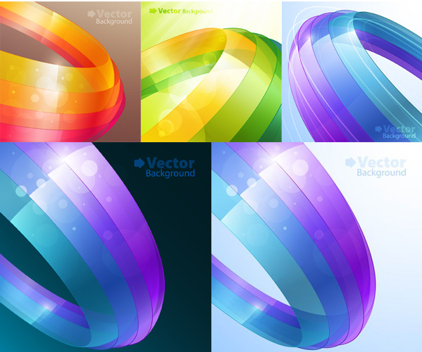 Colorful ribbons background vector  