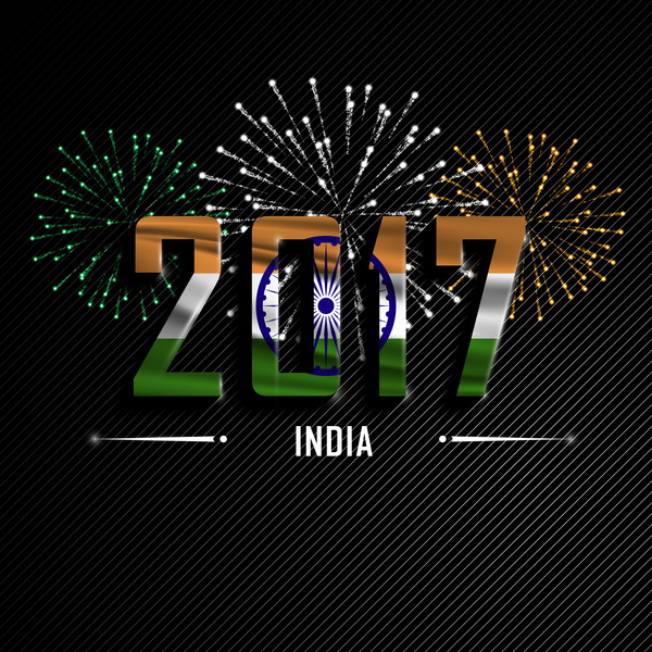 2017 sfondo vettoriale di Capodanno India  