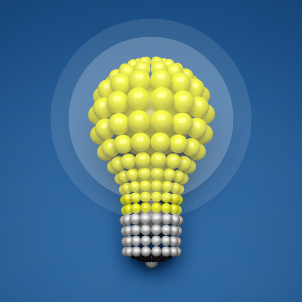 3D lightbulb illustration with idea template vector 05  