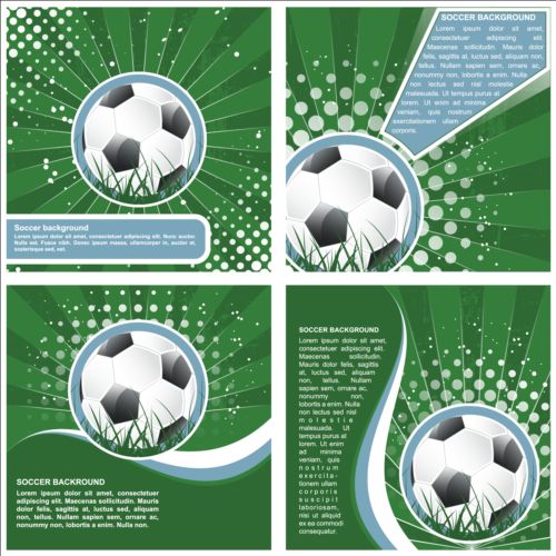 4 Kind soccer background set vector  