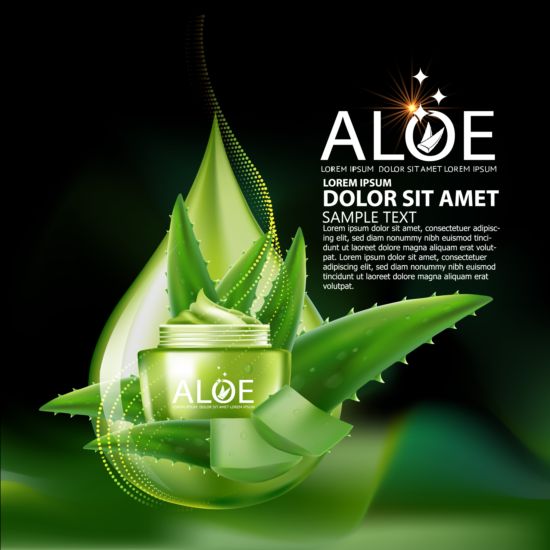 Aloe Cosmetics background vector 06  