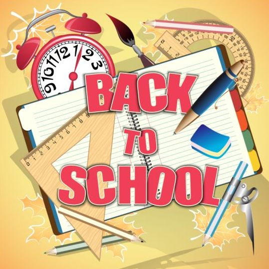 Back to school background with notebook vector 01  