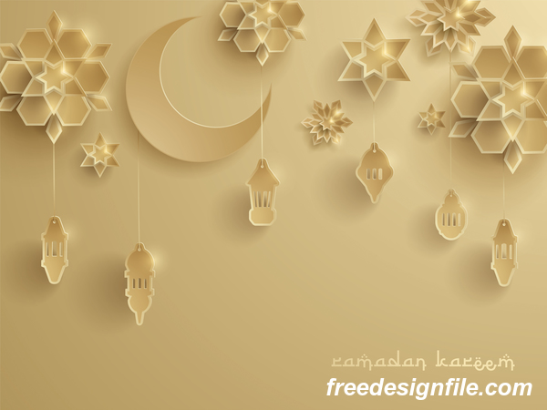 Beige Ramadan-Hintergrund mit Dekor glantern Vektor 01  