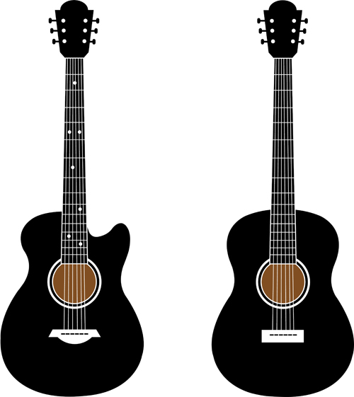 Black guitar vector  