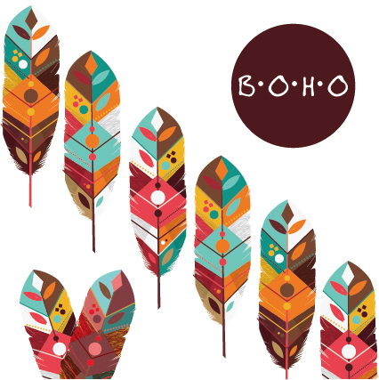 Boho style background vector illustration 10  