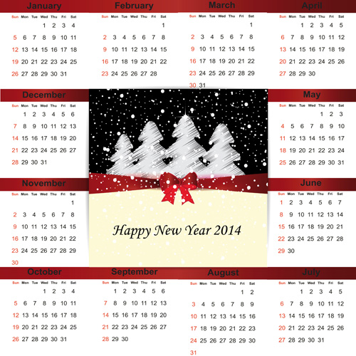Calendar 2014 vector huge collection 86  