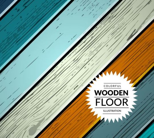 カラフルな木製の床背景ベクトルイラスト12  