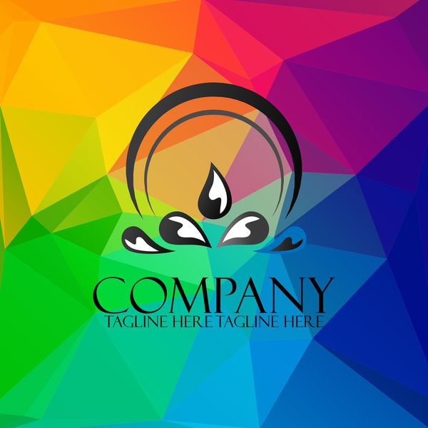 Företagets kreativa logo typer med färgad polygon bakgrund vektor 03  