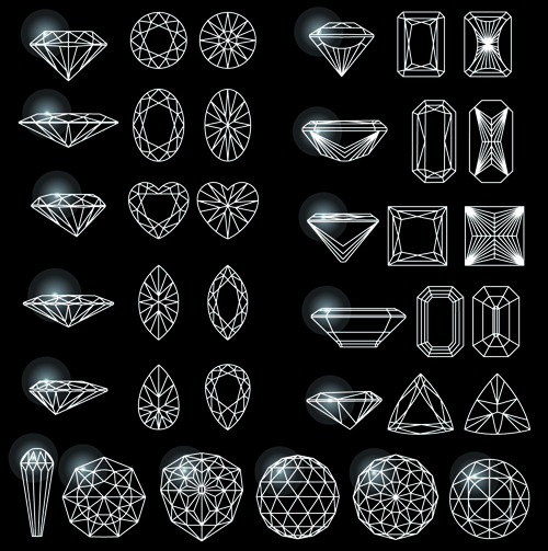 Diamonds outline design vector  