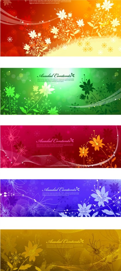 Dream flower banner set vector  