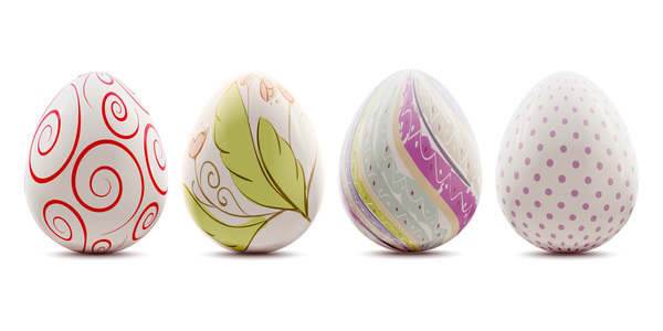 Ostern-Hintergrund mit dekorierten Eiern Vector 03  