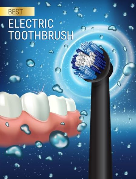 Elektrische Zahnbürste Werbung Vektor Vorlage 04  