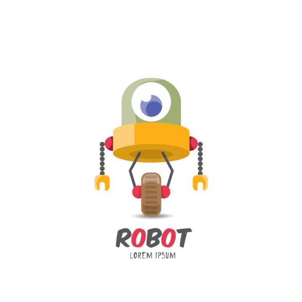Lustige Roboter Cartoon Vektoren set 02  