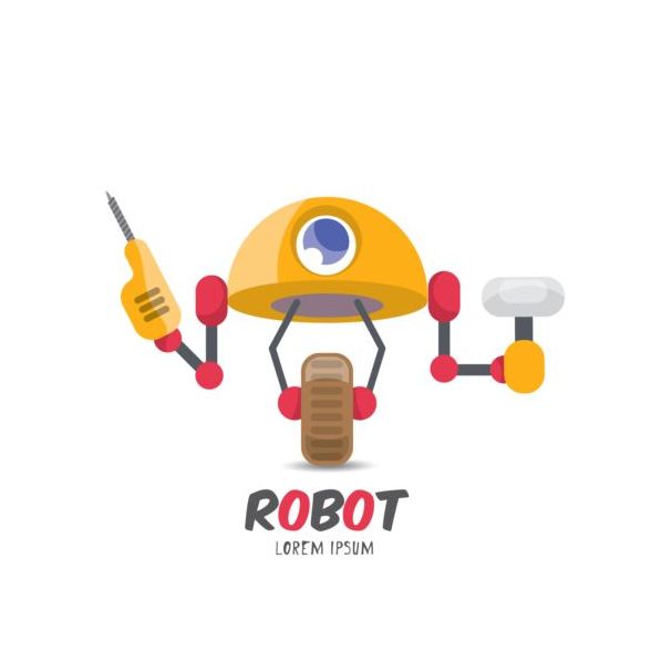 Lustige Roboter Cartoon Vektoren set 12  