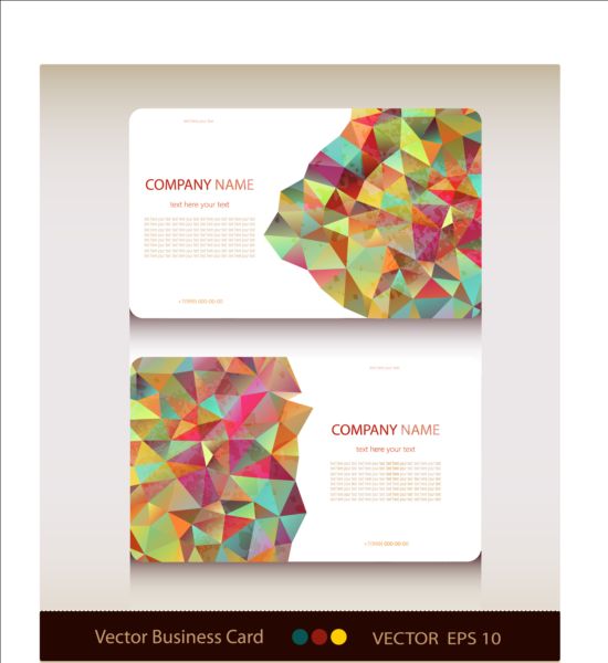 Geometric shapes business card vector set 03  