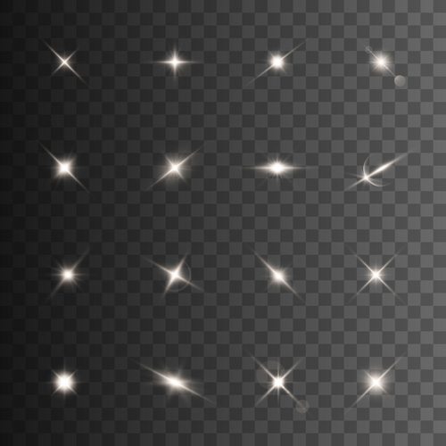 Glowing stars effects vector set 03  