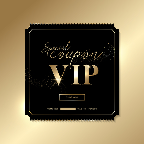 Goldener VIP Einladungskarte-Schablonenvektor 02  