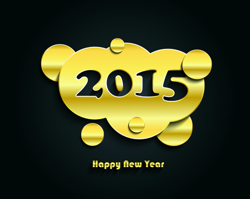 Golden creative 2015 new year vector material 01  