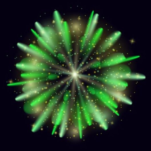 Groene vakantie vuurwerk vector illustratie  