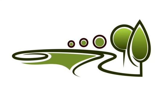 Groen park logo vectoren set 17  