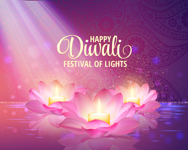 Joyeux diwali avec festival de vecteur de fond clair 08  