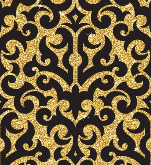 Luxuriöse goldene Dekord-Mustervektoren setzen 12  