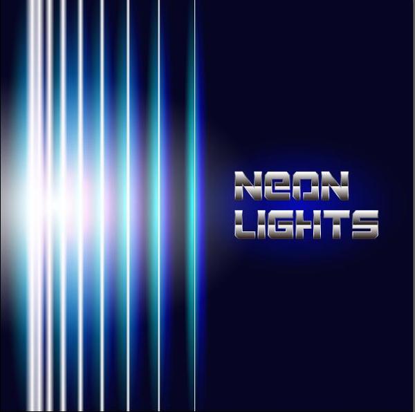Neon lights shining background vector 01  