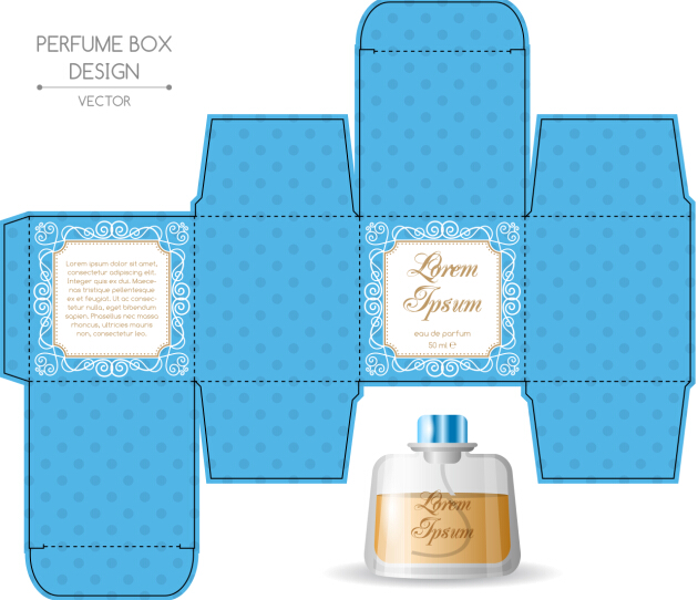Perfume packging box material vector set 06  