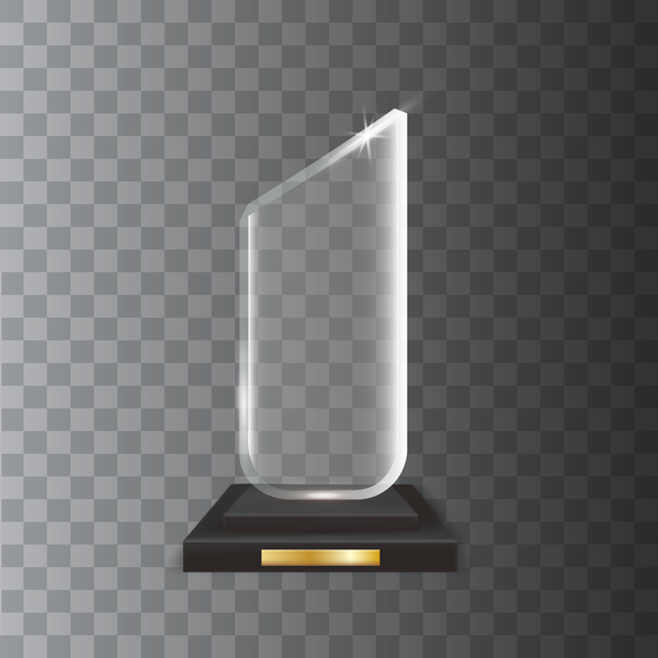 Polygon acrylic glass trophy award vector 03  