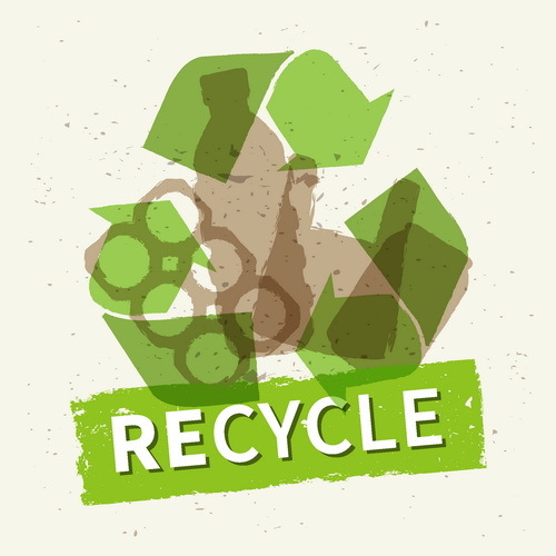 Recycle grunge background vector  