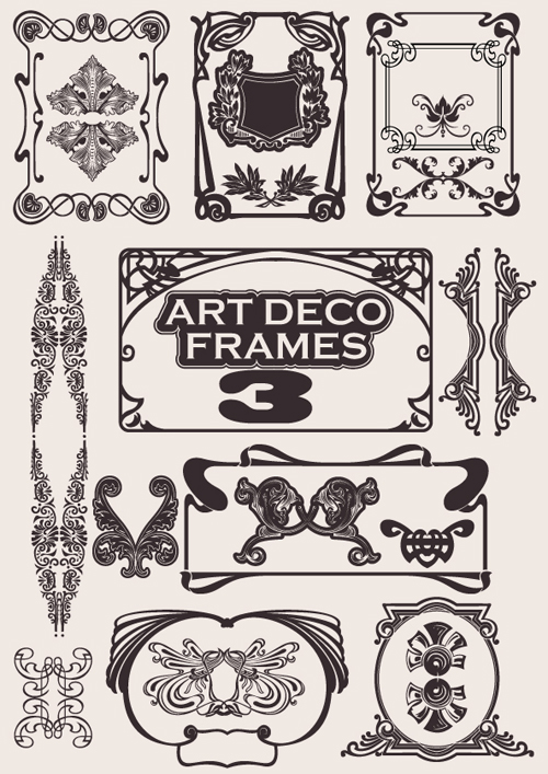 Retro style frames design element 01  