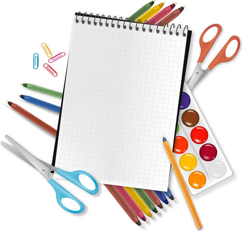 Different School supplies vector graphic set 01  