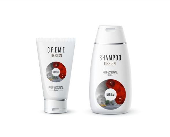 Shampoo and cosmetic brand design vector 11  