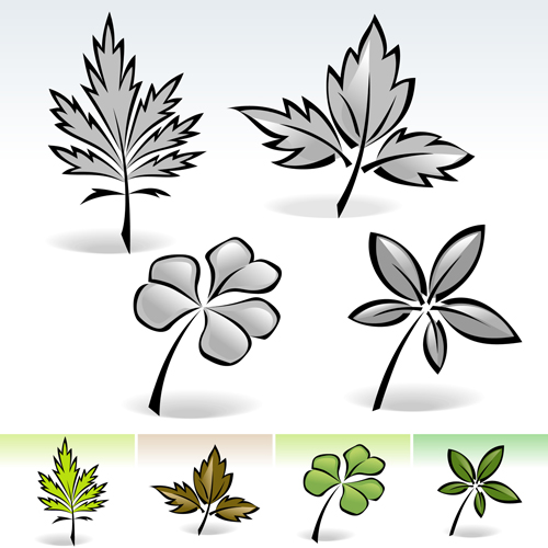 Simple leaf creative vector set 03  