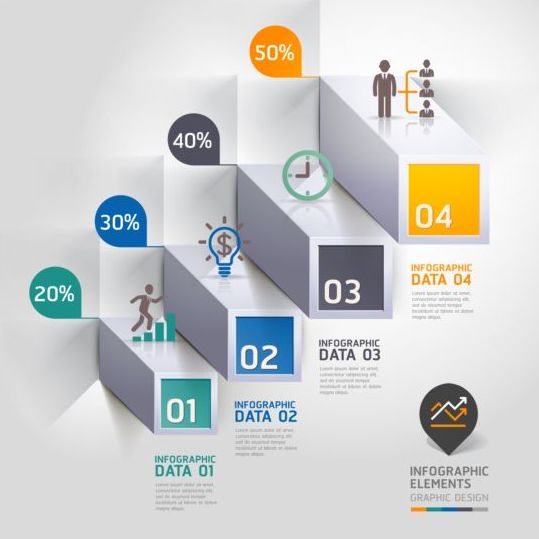 Treppen-Optionen Infografie-Elemente Vektor  