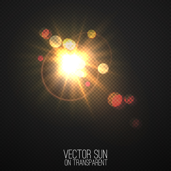 Sun light transparent illustration vector 02  