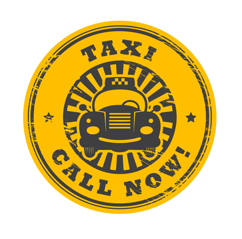 Set of Taxi labels vector 01  