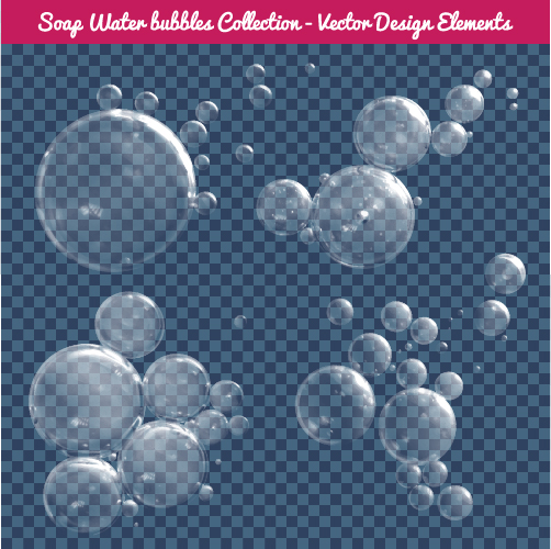 Transparent water drops illustration vector material 04  