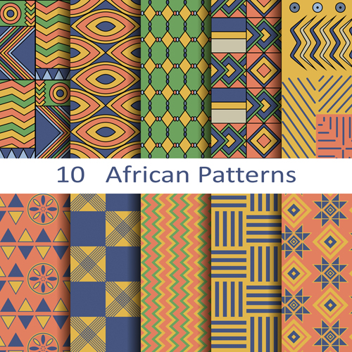 Vector african style seamless patterns  