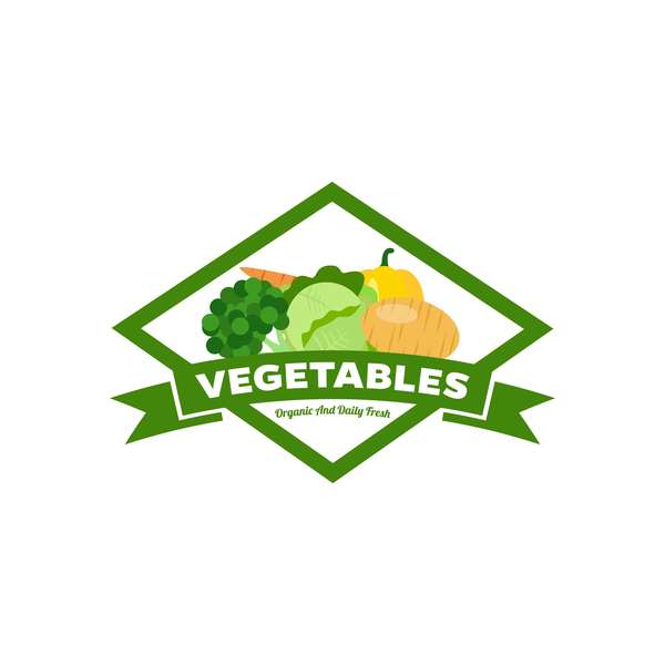 野菜新鮮なラベル ベクトル セット 03  