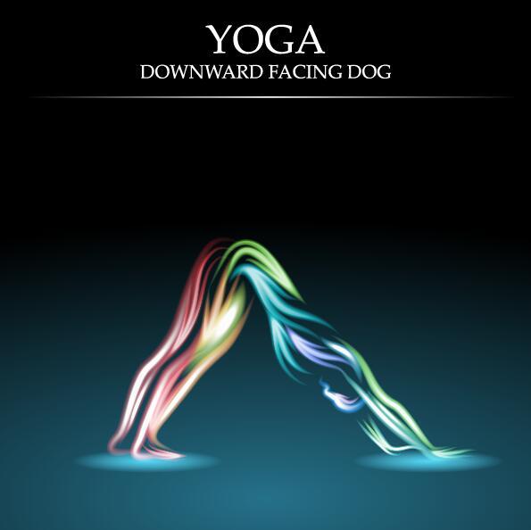 Yoga pose vecteur de conception abstraite 03  