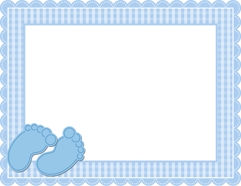 baby blue gingham frame vector  