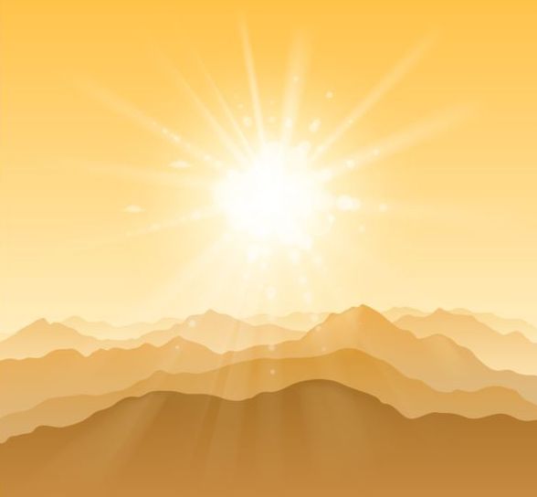 mountain with sunshine vector background  