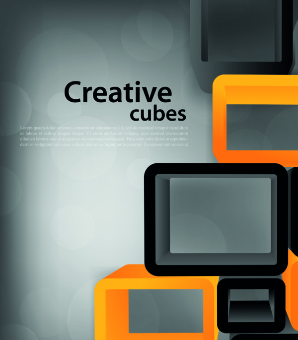 Creative cubes art vector backgrounds 01  