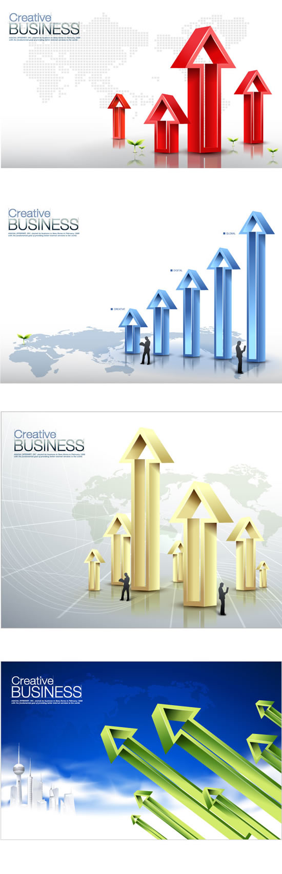 Business data arrow Poster vector graphics  